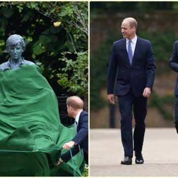 Хари и Уилям се събраха, за да разкрият статуята в памет на принцеса Даяна