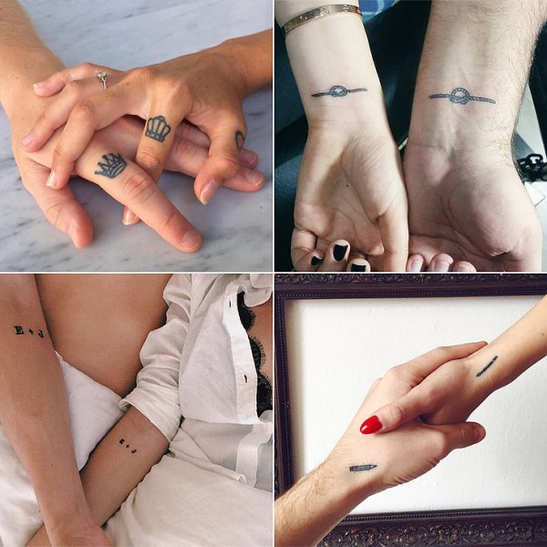 Миниатюрни татуировки за влюбени