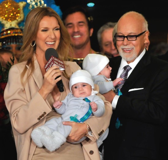 Feb. 16, 2011 - Las Vegas, Nevada, USA - (L-R) Singer CELINE DION, holding her son NELSON ANGELIL, her husband and manager RENE ANGELIL, holding their son EDDY ANGELIL are greeted as they arrive at Caesars Palace February 16, 2011 in Las Vegas, Nevada. Celine Dion will begin rehearsals for her new show set to debut March 15 at The Colosseum at Caesars Palace. (Credit Image: Â© David Becker), Image: 271369530, License: Rights-managed, Restrictions: Not available for license and invoicing to customers located in Finland., Model Release: no, Credit line: Profimedia, Corbis