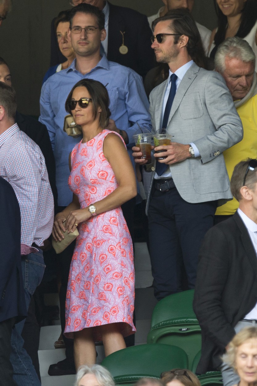 July 6, 2016 - London, London, UK - PIPPA MIDDLETON and JAMES MATTHEWS watch tennis on the centre court on the tenth day of the WIMBLEDON Lawn Tennis Championships. London, UK., Image: 293397512, License: Rights-managed, Restrictions: * United Kingdom Rights OUT *, Model Release: no, Credit line: Profimedia, Zuma Press - News