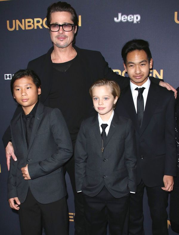 Mandatory Credit: Photo by Matt Baron/BEImages (2600564g) Brad Pitt with children Pax Jolie-Pitt, Shiloh Jolie-Pitt and Maddox Jolie-Pitt 'Unbroken' film premiere, Los Angeles, America - 15 Dec 2014, Image: 213289189, License: Rights-managed, Restrictions: , Model Release: no, Credit line: Profimedia, BEImages
