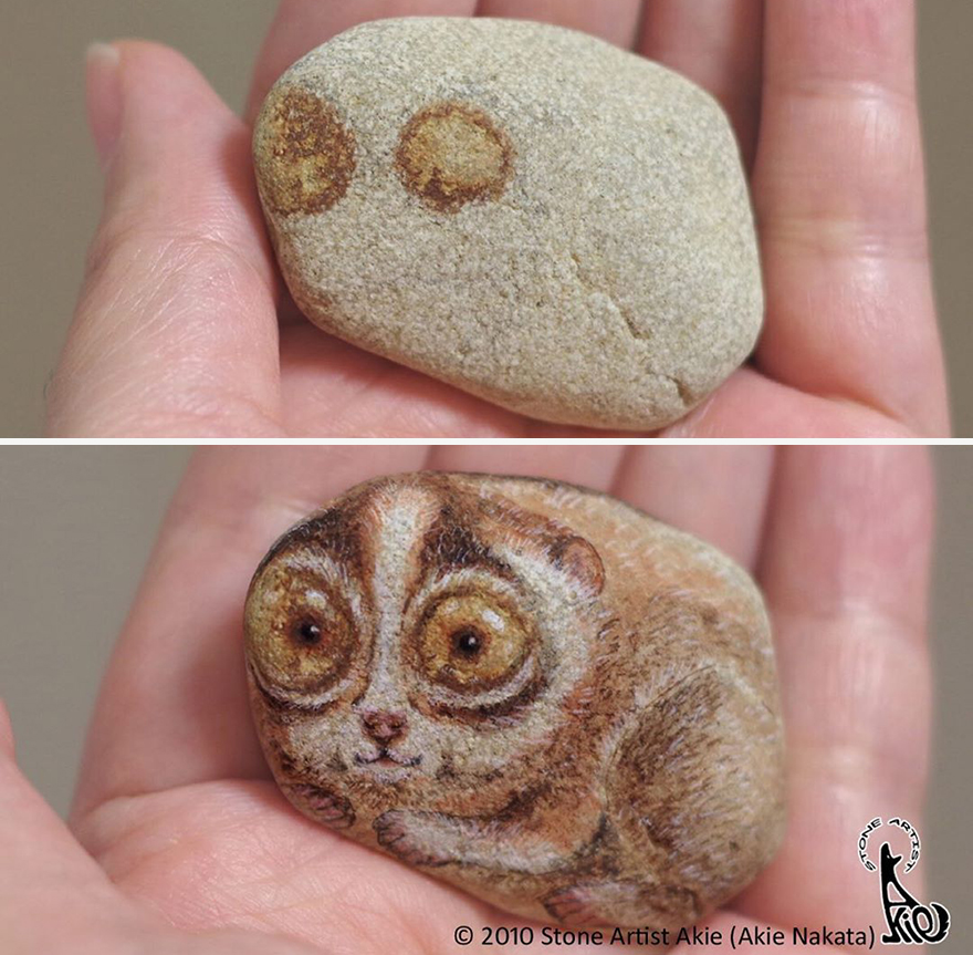 Очарователни японски рисунки върху камък, които се побират в човешка длан