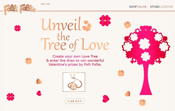 Открийте дървото на любовта и спечелете награда от Folli Follie